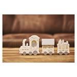 LED dekorace dřevěná – vláček, 2x AA, 14 cm, vnitřní, teplá bílá, časovač
