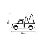 LED dekorace – Santa v autě s vánočními stromky, 10 cm, 3x AA, vnitřní, multicolor