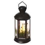 LED dekorácia - vianočný lampáš so sviečkami