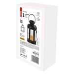 LED lucerna černá, kulatá, 18,5 cm, 1x CR2032, vnitřní, vintage, časovač