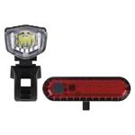 LED predná zadná dobíjacia baterka na bicykel P3923, 90 lm