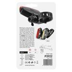 LED predné zadné svetlo na bicykel P3922 na 2× CR2032, 22 lm