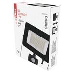 LED reflektor SIMPO s pohybovým čidlem, 50W, černý, neutrální bílá
