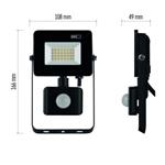 LED reflektor SIMPO so senzorom pohybu, 10,5 W, čierny, neutrálna biela