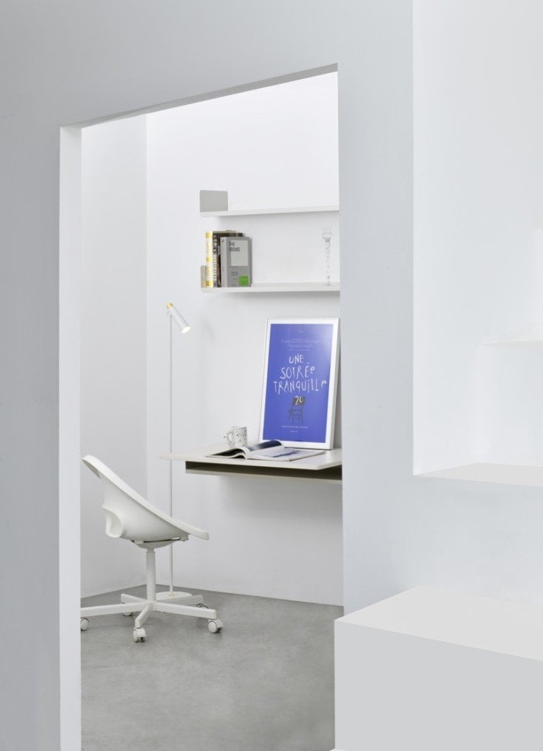 LED stojacia lampa Immax TIT, biela so striebornými prvkami, CCT