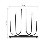 LED svícen kovový černý, 40 cm, 2x AA, vnitřní, teplá bílá