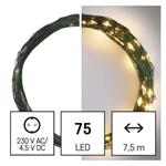 LED vánoční nano řetěz zelený, 7,5 m