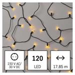 LED vánoční řetěz – tradiční, 17,85 m, venkovní i vnitřní, vintage