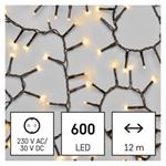 LED vianočná reťaz - ježko, 12 m, vnútorná a vonkajšia, teplá biela, časovač