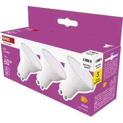 LED žiarovka Classic MR16 / GU10 / 7 W (60 W) / 806 lm / neutrálna biela 3ks