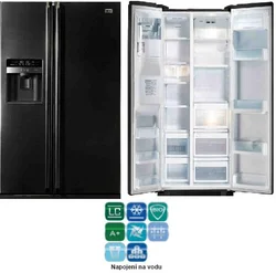 LG Americká Chladnička GW-L227HVQV černá, A+, 365l/173l, Multi Air Flow, LED display, automat na vodu