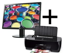LG L227WT-PF 22" LCD Black, 2ms, 10000:1, DVI + Tiskárna Canon IP1800