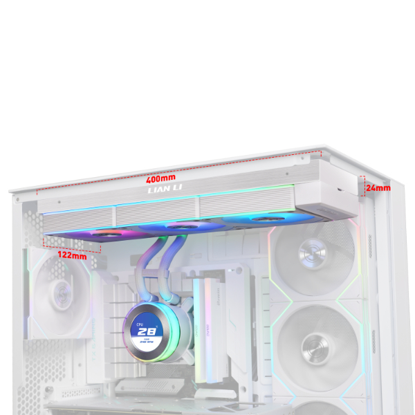 Lian Li HydroShift II LCD-C 360TL, bílá