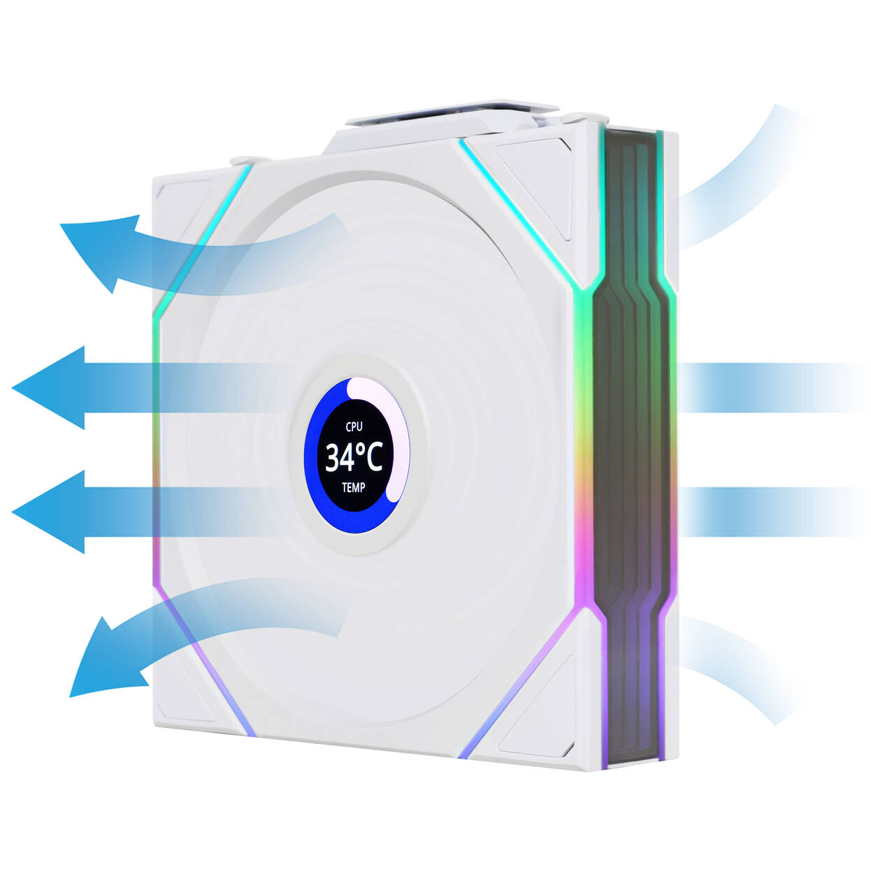 Lian Li UNI FAN TL Wireless LCD 120mm Reverse Blade, bílá