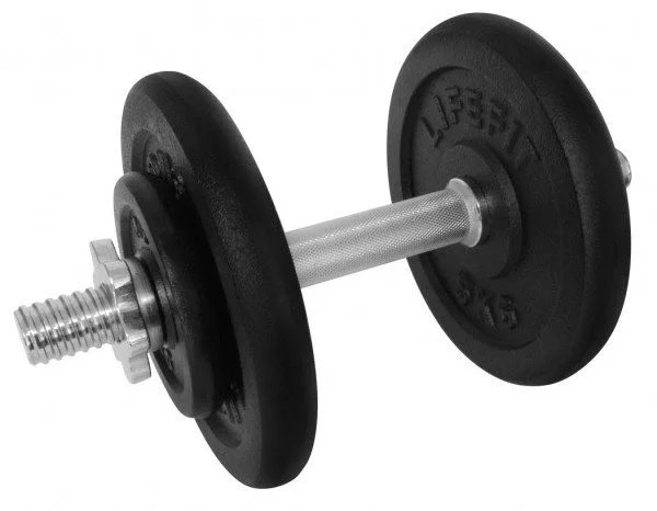 LifeFit Činka nakládací jednoruční 14 kg, 30mm tyč/4x kotouč