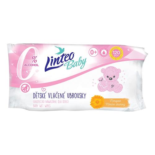 Linteo Dětské vlhčené ubrousky s měsíčkem lékařským Baby 120 ks Soft and cream