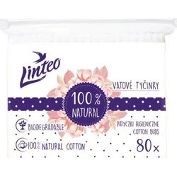 Linteo Papírové vatové tyčinky 100% natural 80 ks v sáčku