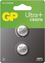 Lítiová gombíková batéria GP Ultra plus CR2016, 2 ks