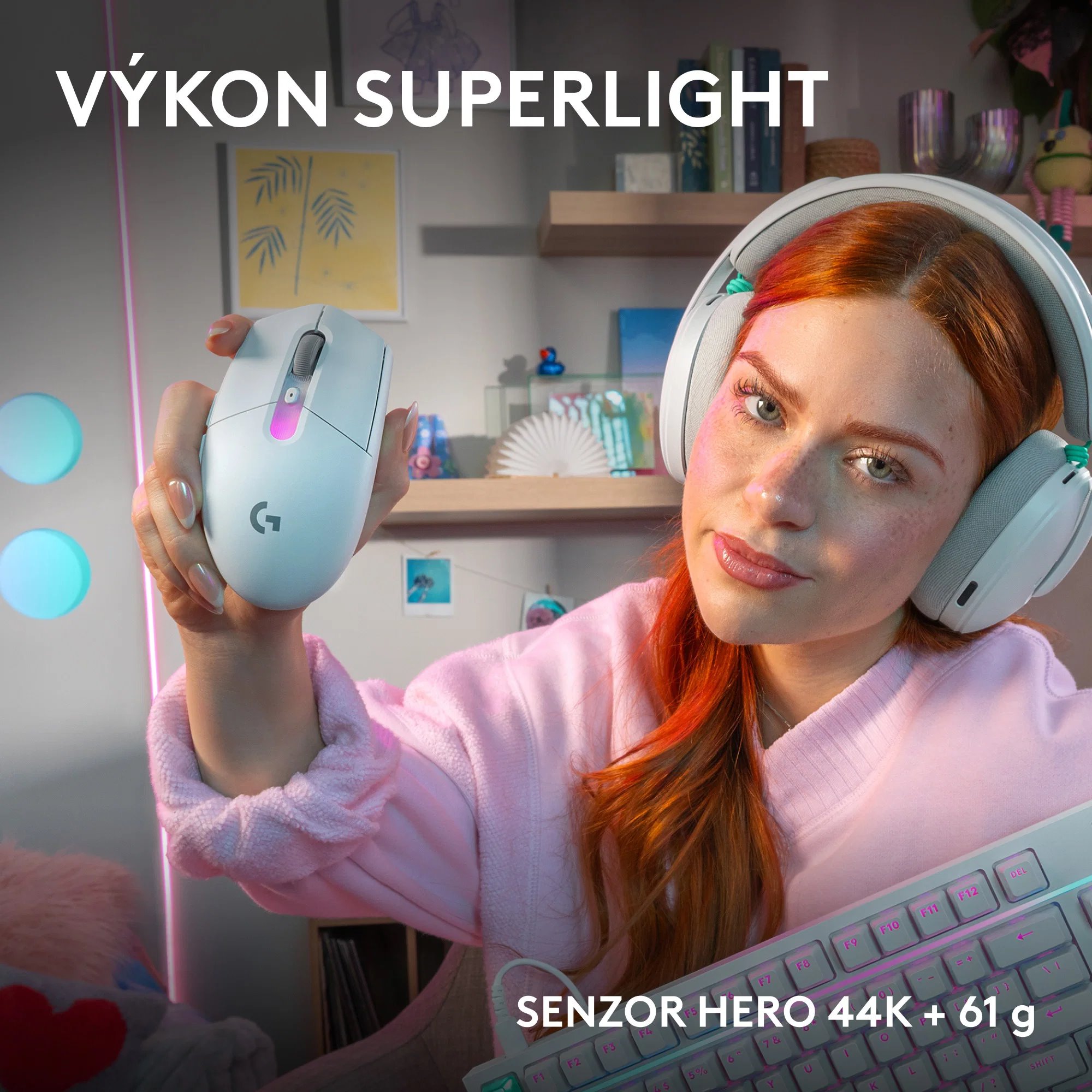 Logitech G305 X SUPERLIGHT, bílá