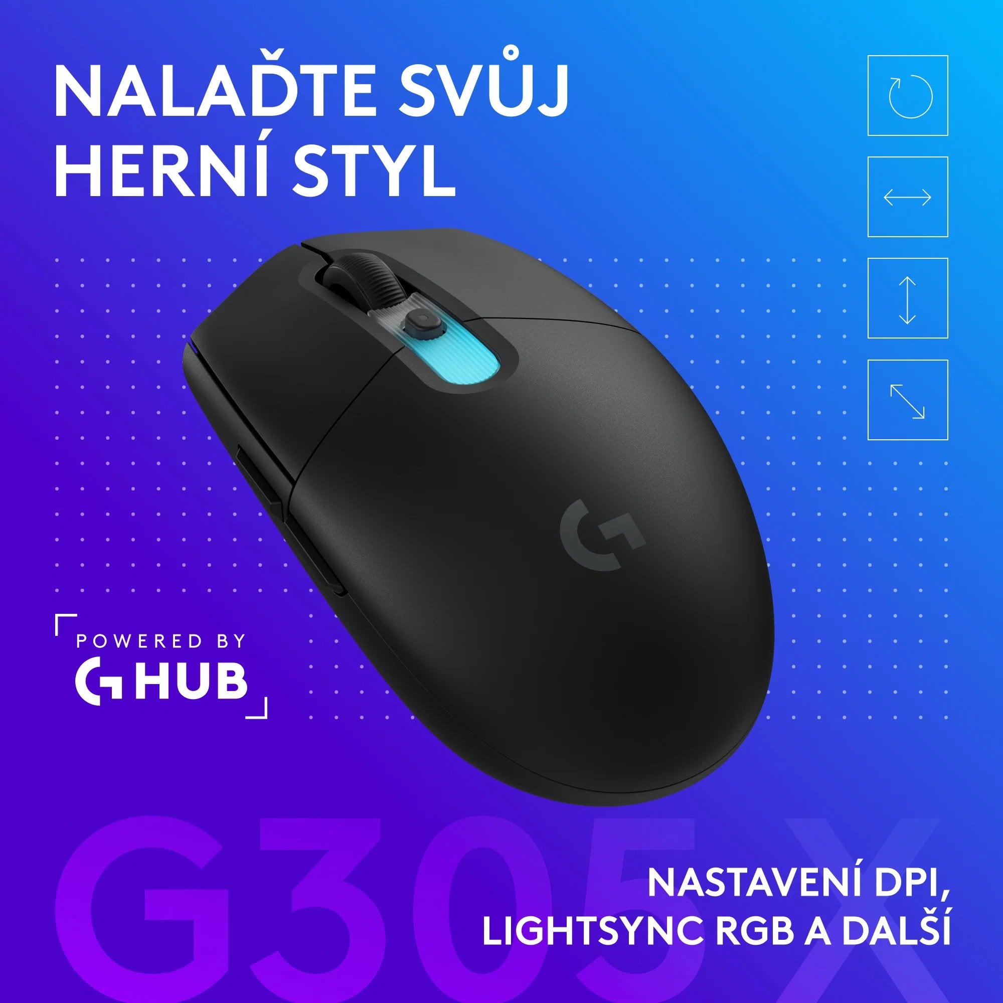Logitech G305 X SUPERLIGHT, čierna