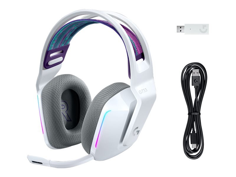 Logitech G733 LIGHTSPEED RGB Gaming-Headset - bílý