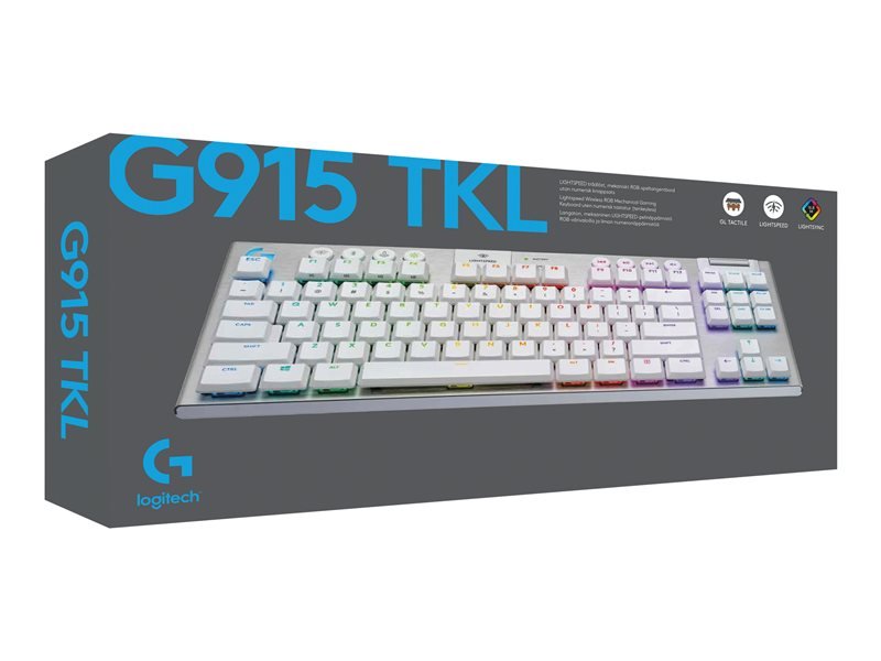 Logitech G915 LIGHTSPEED TKL Wireless RGB GL Tactile, white - US INTL