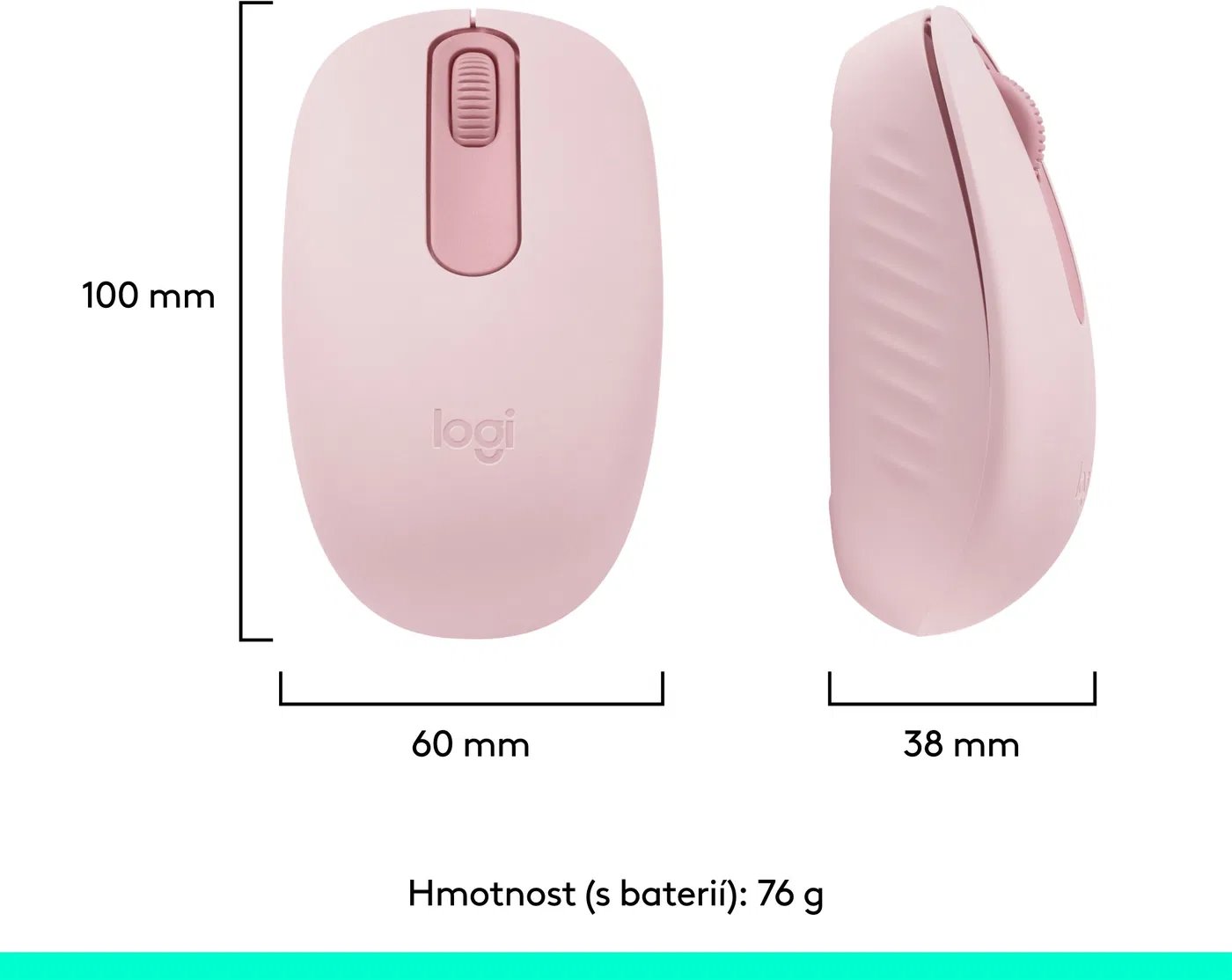 Logitech M196 - myš Bluetooth, ružová