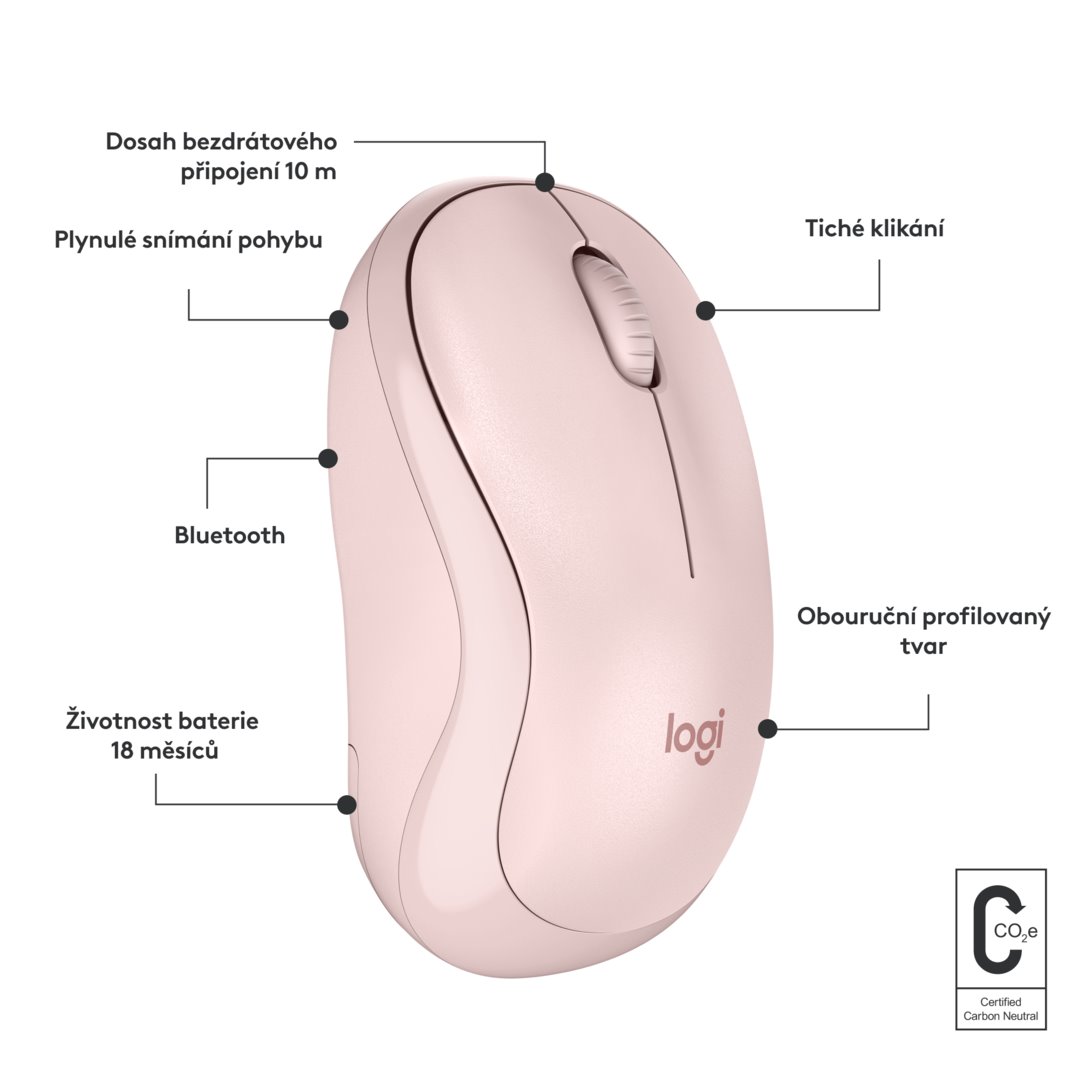 Logitech M240 Silent Bluetooth Mouse Rose