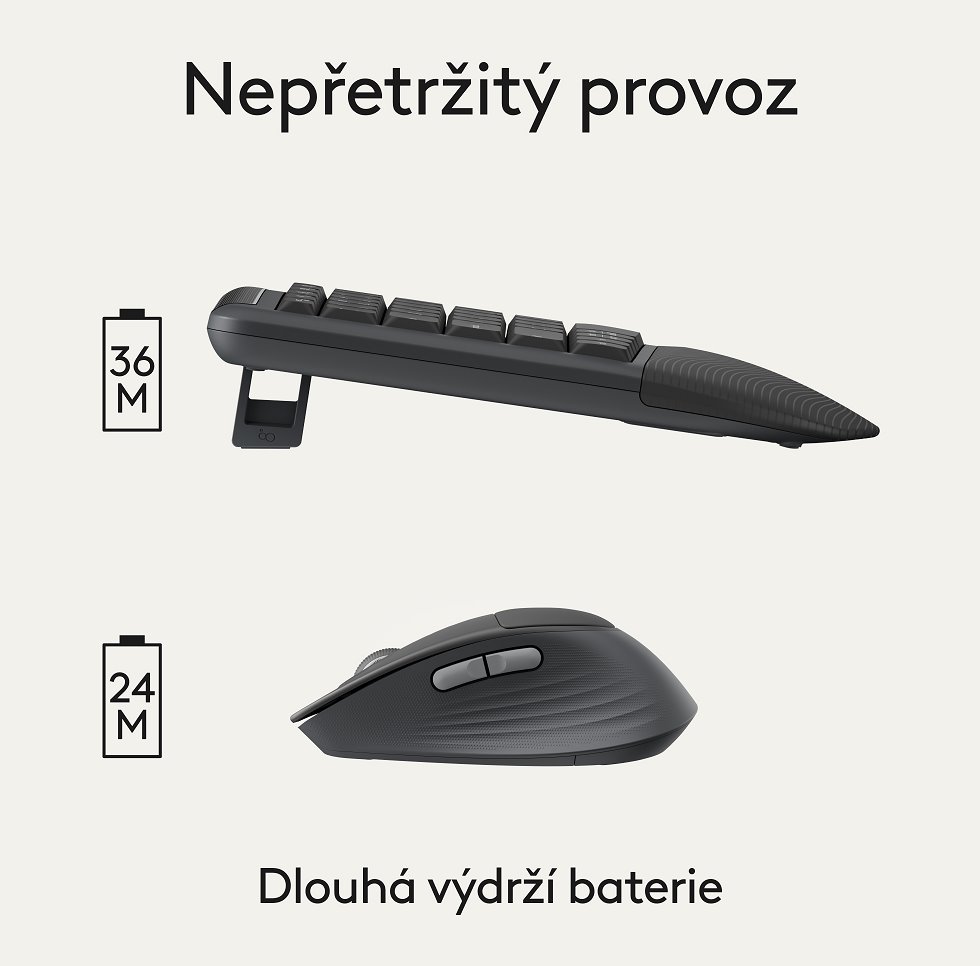 Logitech MK880 US INTL, bezdrátová klávesnice s myší, grafitová