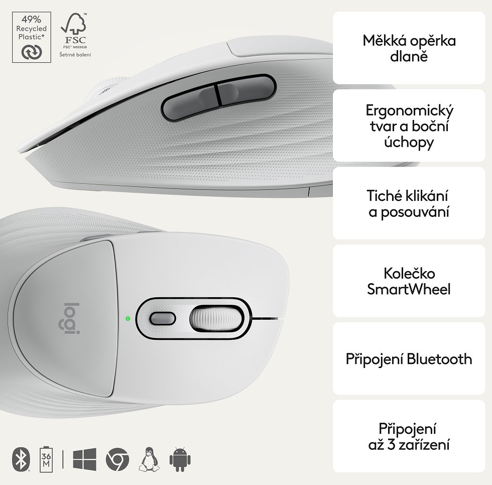 Logitech MK880 US INTL, bezdrôtová klávesnica a myš, biela