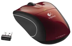 Logitech myš V450 Nano Cordless Laser Mouse, red, bezdrátová pro notebooky