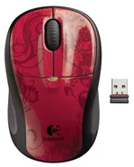 Logitech myš Wireless Mouse M305 (Red Tendrils), červená, bezdrátová