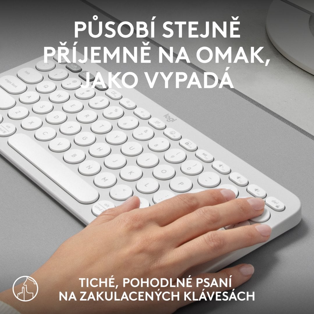 Logitech Pebble Keys 2 K380s, US, bezdrátová klávesnice, bílá