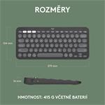 Logitech Pebble Keys 2 K380s, US, bezdrátová  klávesnice, grafitová