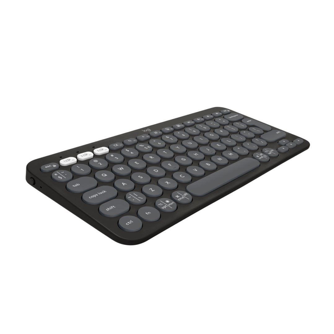 Logitech Pebble Keys 2 K380s, US, bezdrátová klávesnice, grafitová