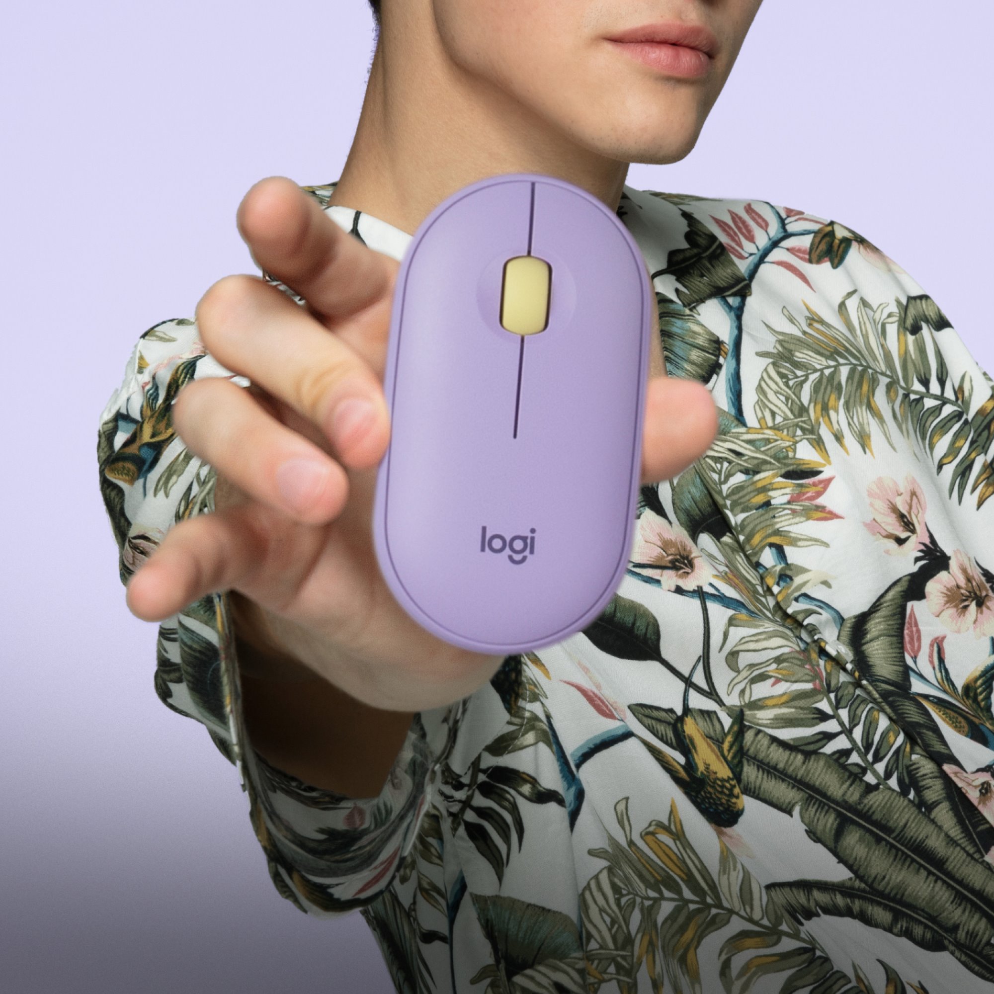 Logitech Pebble M350 Wireless Mouse Lavender Lemonade
