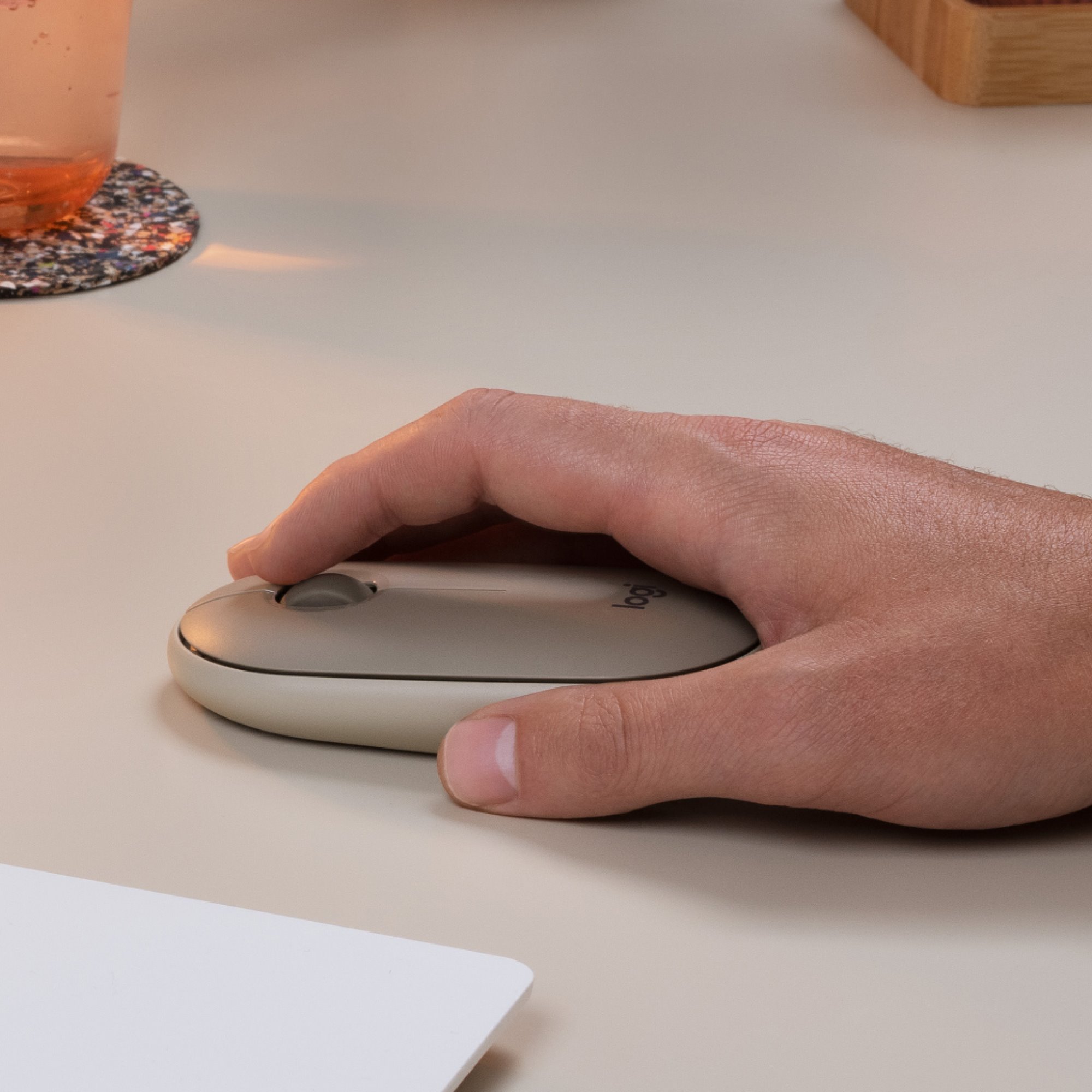 Logitech Pebble M350 Wireless Mouse Sand