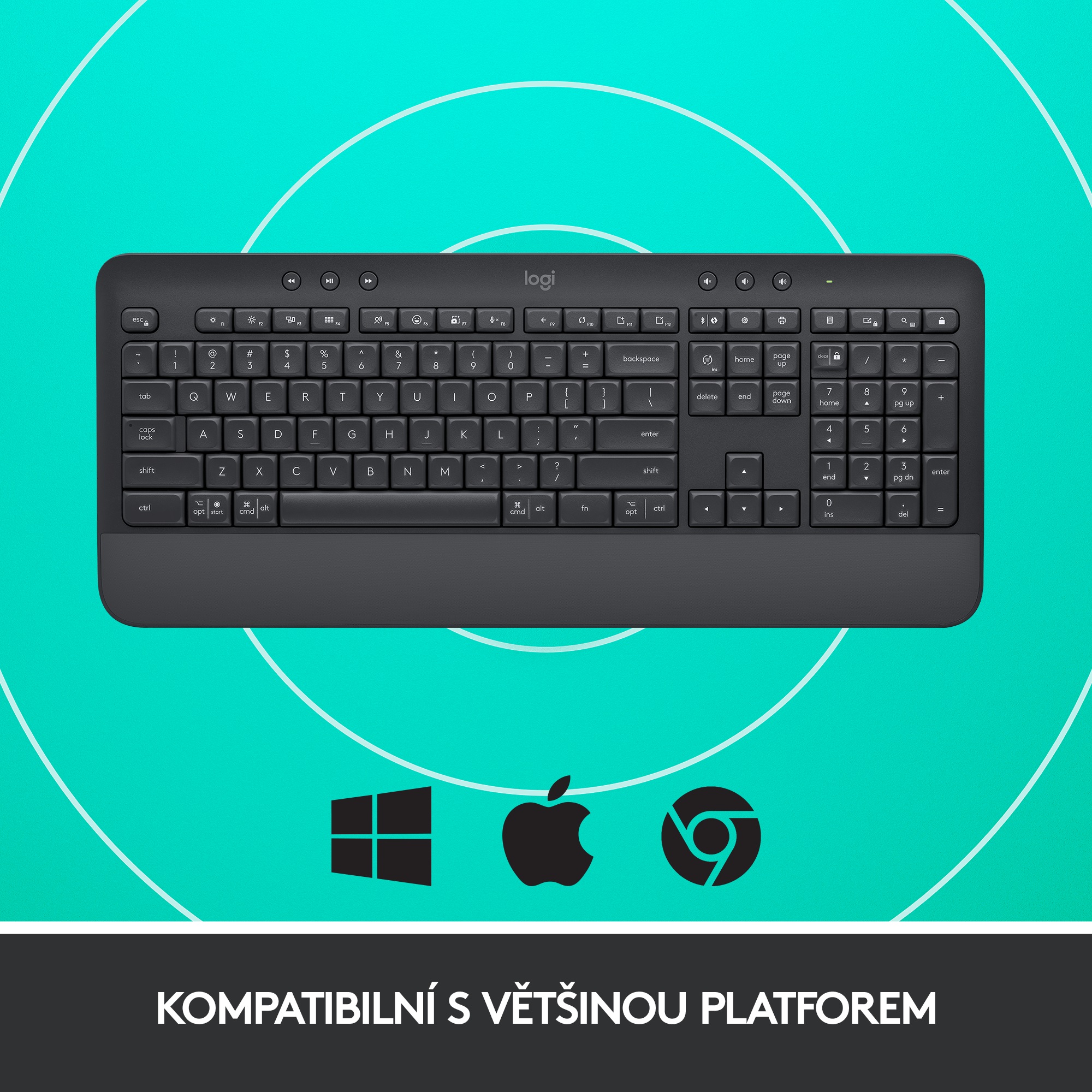 Logitech Signature K650 Wireless grafitová