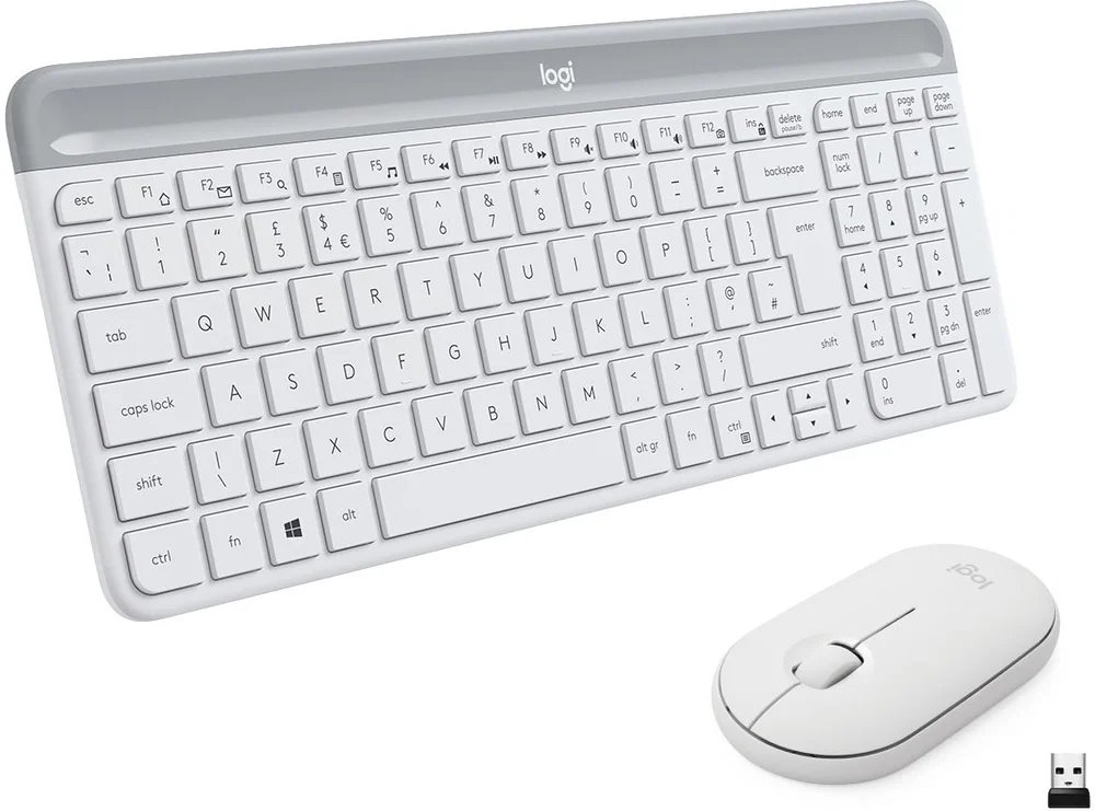 Logitech Slim Wireless Combo MK470, biela – CZ/SK