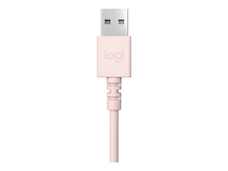 Logitech USB Headset H390, růžová