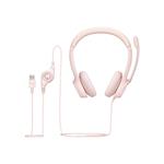 Logitech USB Headset H390, růžová