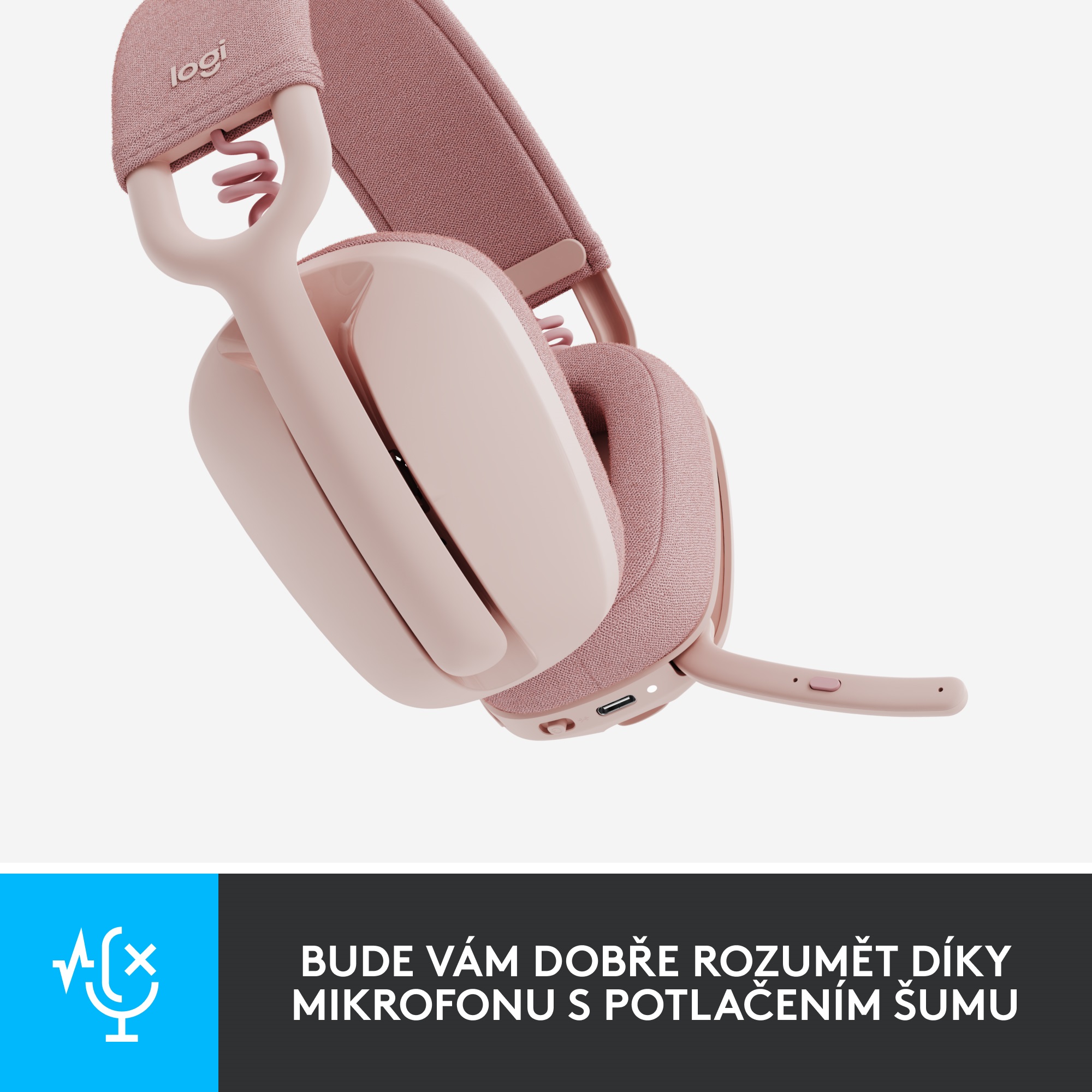 Logitech Zone Vibe 100, ružová