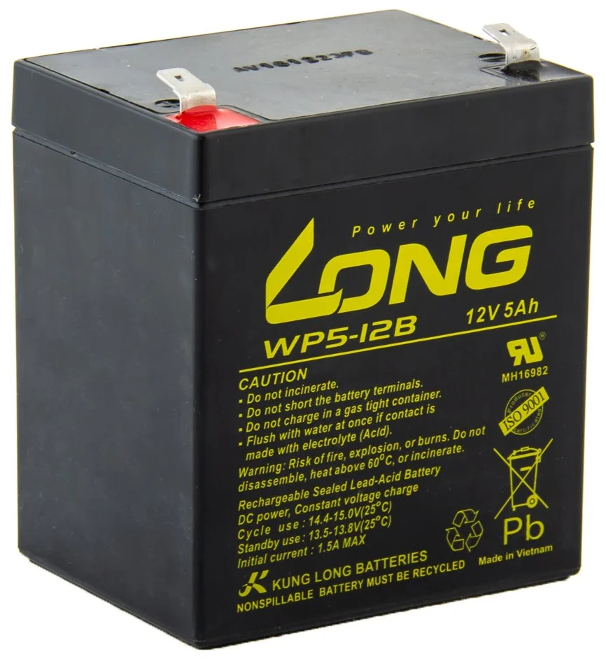 LONG baterie 12V 5Ah F2 (WP5-12) (PBLO-12V005-F2A) | TSBOHEMIA.CZ