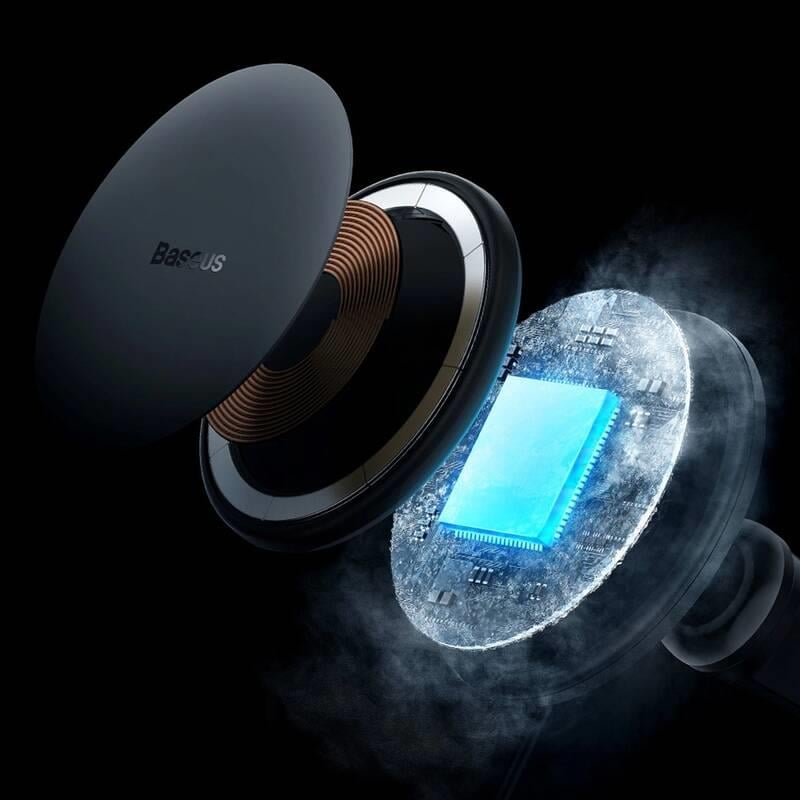 Magnetický držák Baseus do ventilační mřížky s nabíječkou USB-C 15W+25W černý