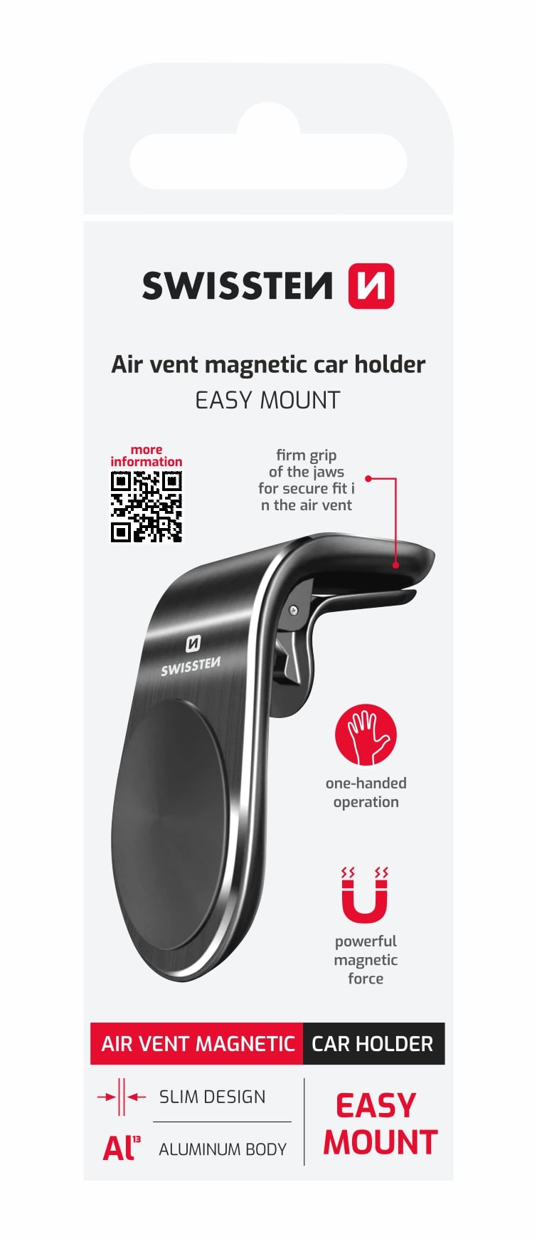 Magnetický držiak Swissten Easy Mount, čierny