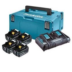 Makita 198091-4 Aku sada 4xBL1860B + dvojnabíječka DC18RD + systainer - Nabíječky