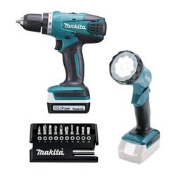 Makita DF347DWLX1 Aku vrtací šroubovák s lampou a příslušenstvím Li-ion 14,4V/1,3Ah G - AKU šroubováky