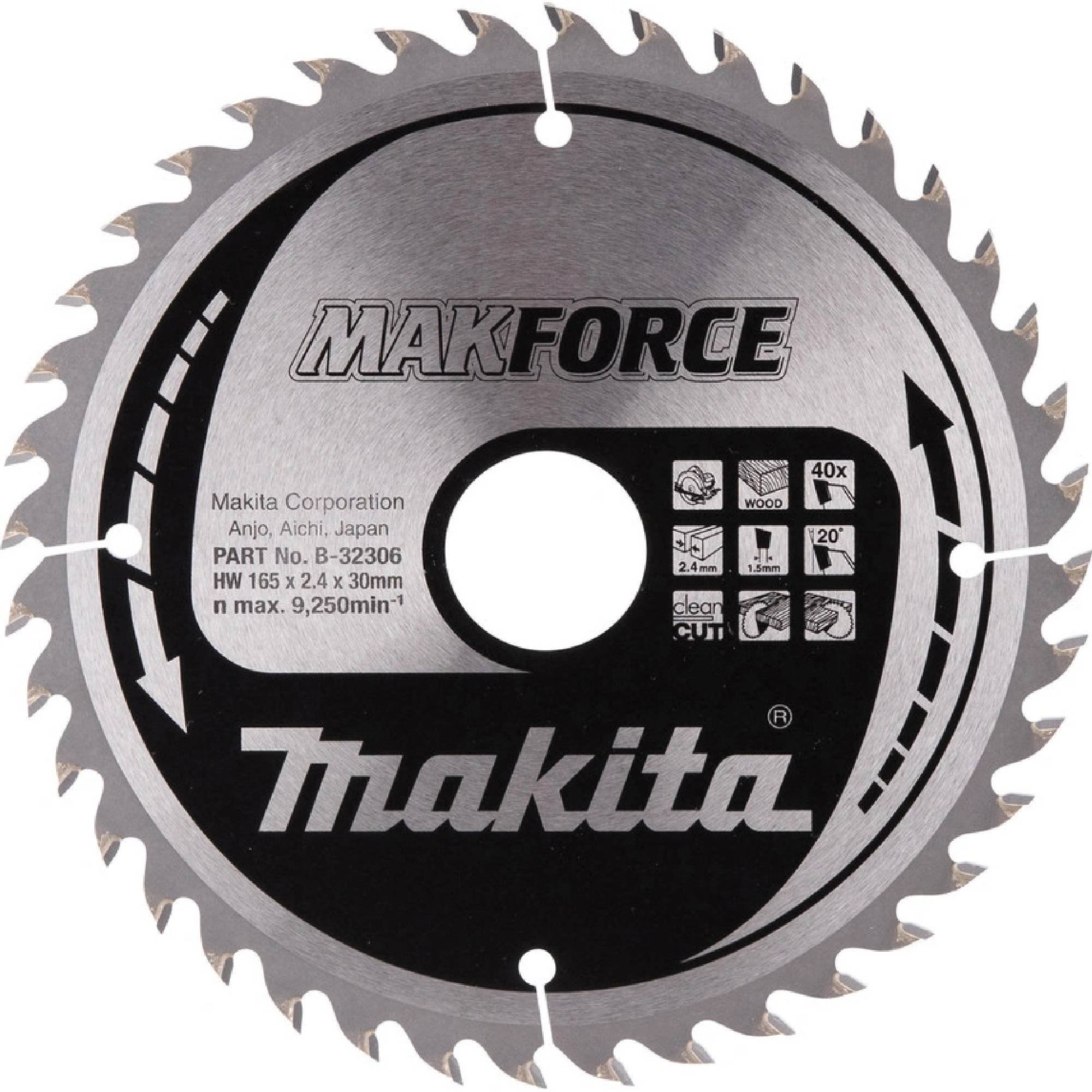 Makita Kotouč Pilový Dřevo Makforce 165x2.4x30mm 40z (b-32306) 