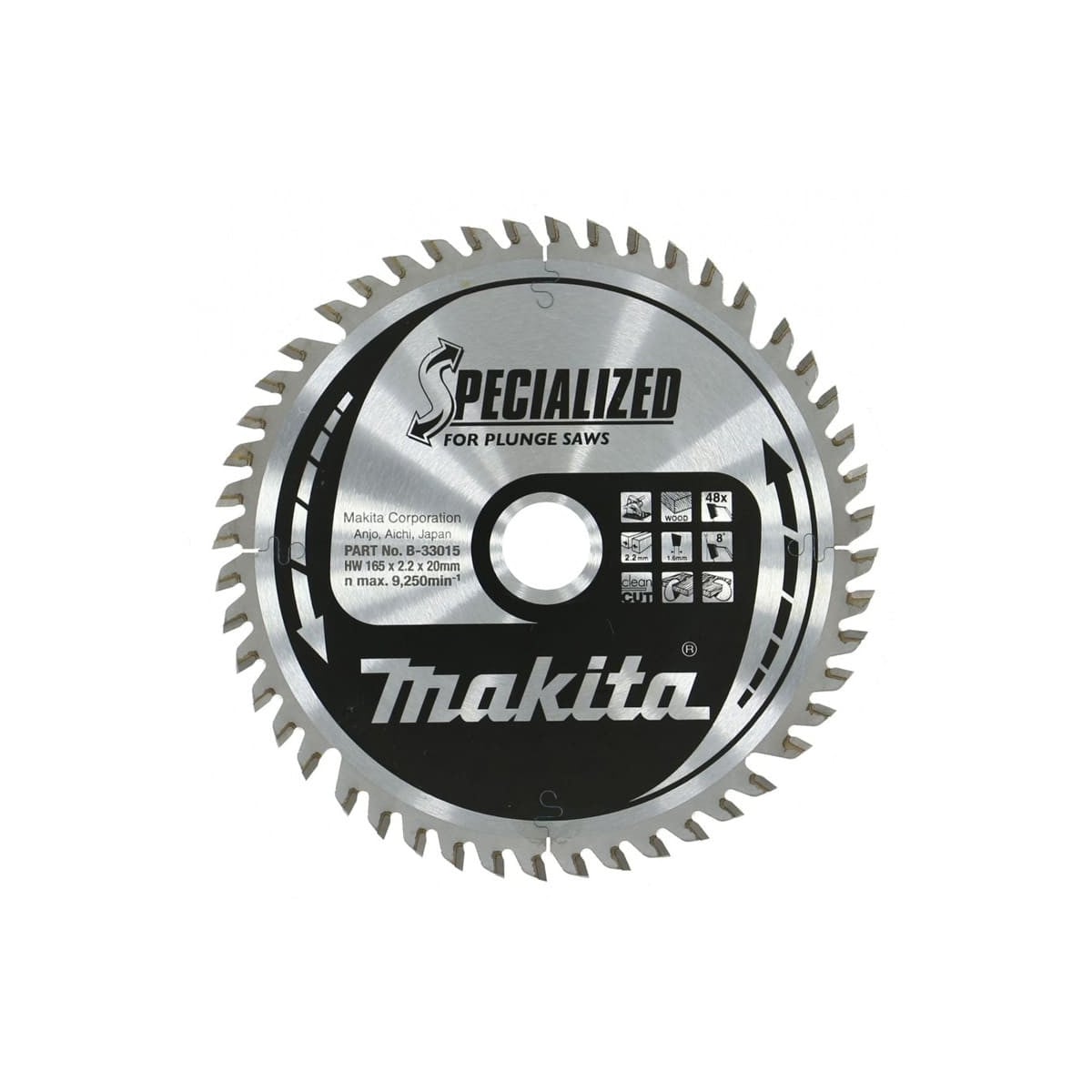 MAKITA kotouč pilový dřevo SPECIALIZED 165x2.2x20mm 48Z pro ponorné pily = ol