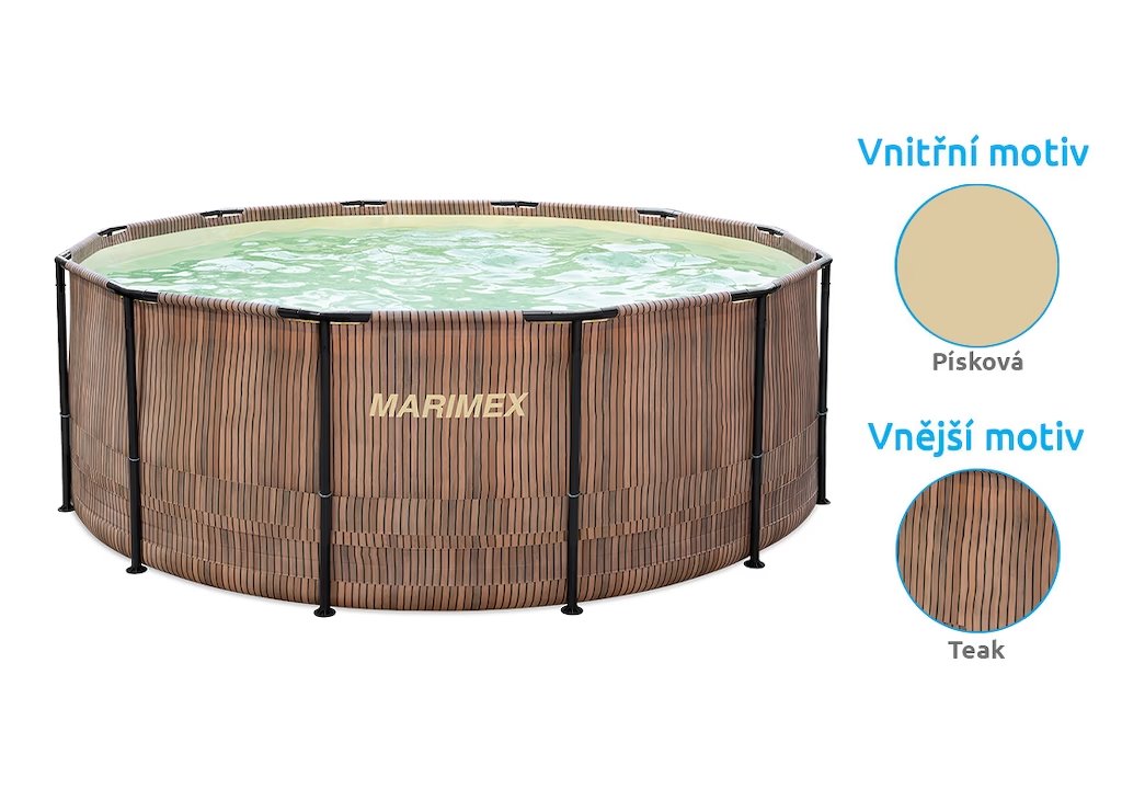 Marimex Bazén Florida 3,66x1,22 m se skimmerem - motiv TEAK (10340286)